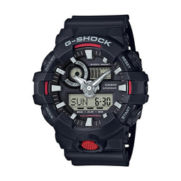 G Shock Analog Big Case, 200M, Alarm White Black