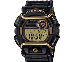 G Shock Digital Blk & Gold 200 M, W/Time,1/100 S/Watch & Gold Case & Resin Band