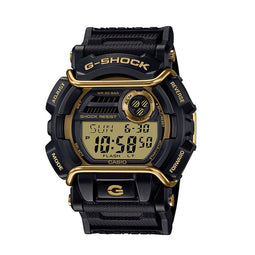 G Shock Digital Blk & Gold 200 M, W/Time,1/100 S/Watch & Gold Case & Resin Band
