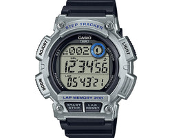 Casio Digital Runners Alarm,S/Watch,100M Silver, Resin Band