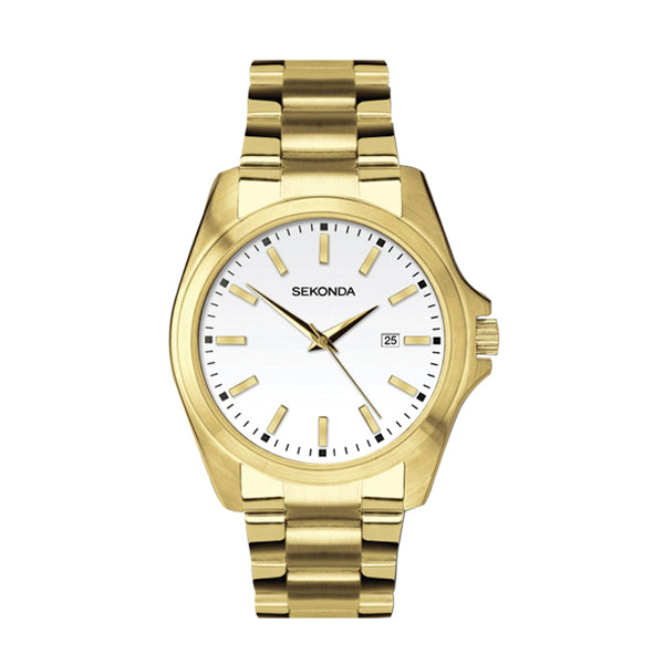 Sekonda Gold White Dial Yellow Gold Plated Bracelet