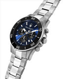 Maserati Competizione 43mm Chronograph Blue Dial SS Bracelet