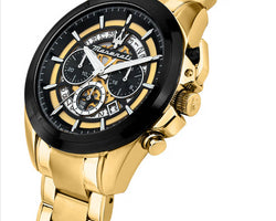 Maserati Traguardo 45mm Chronograph Black & Yellow Gold