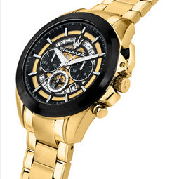 Maserati Traguardo 45mm Chronograph Black & Yellow Gold