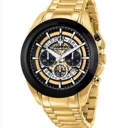 Maserati Traguardo 45mm Chronograph Black & Yellow Gold