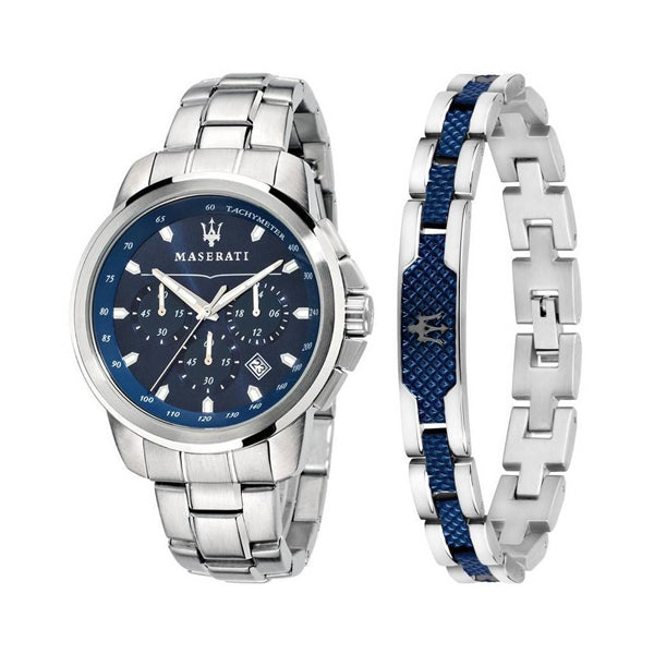 MASERATI SUCCESSO Chronograph Watch Gift Set with Matching Bracelet