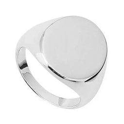 Sterling Silver Flat Oval Signet Ring
