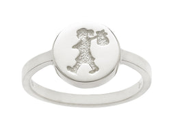 Karen Walker Sterling Silver Runaway Girl Stamp Ring