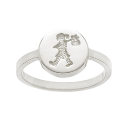 Karen Walker Sterling Silver Runaway Girl Stamp Ring