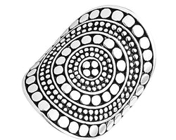 Najo Sterling Silver Oxidised Beaded Circle Ring