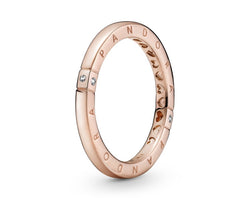 Pandora Rose Stackable Ring With Pandora Logo
