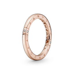 Pandora Rose Stackable Ring With Pandora Logo