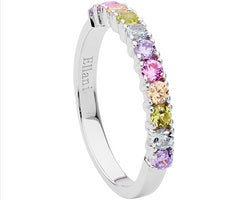 Ellani Silver Ring With Rainbow Pastel Cz