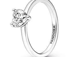 Pandora Heart Sterling Silver With Cz Ring
