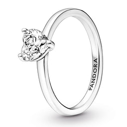 Pandora Heart Sterling Silver With Cz Ring