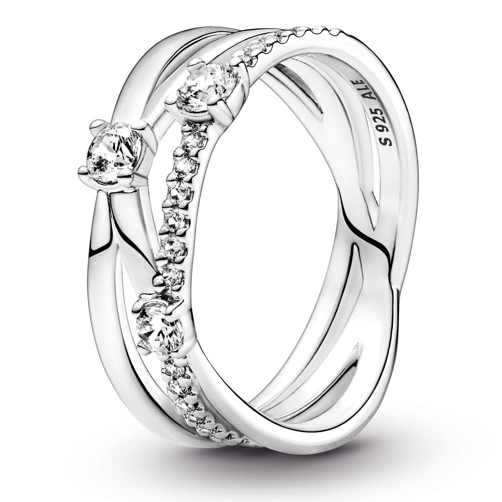 Pandora Triple Band Sterling Silver With Cz