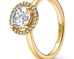 Pandora 14K Gold-Plated Ring With C