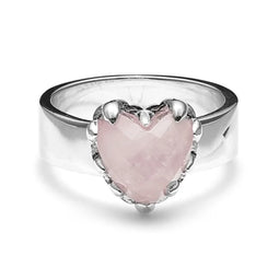 Love Claw Ring Rose Quartz Sterling Silver