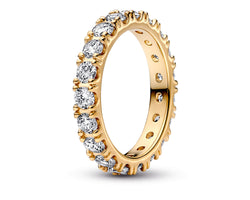 14K Gold-Plated Ring With Clear Cubic Zirconia