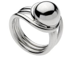 15Mm Silver Multi-Wire Ring With Dome Centre Medium