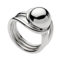 15Mm Silver Multi-Wire Ring With Dome Centre Medium