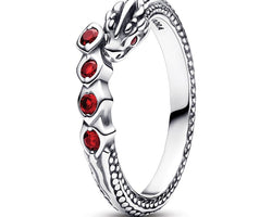 Project House Dragon Sterling Silver Ring With Salsa Red Crystal