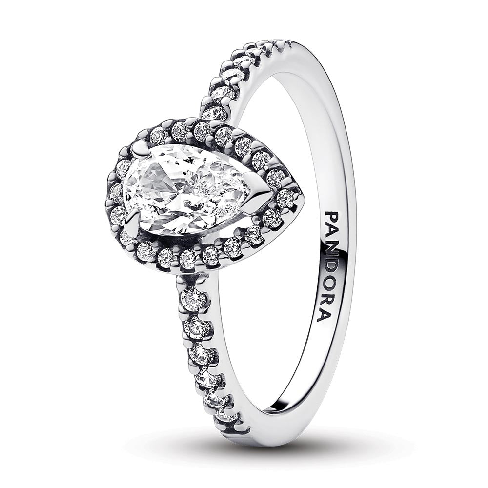 Sterling Silver Ring With Clear Cubic Zirconia