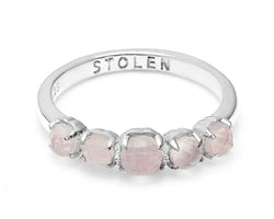 Stolen Girlfriends Club Rose Quartz Halo Cluster Ring Size N