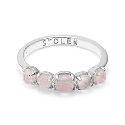 Stolen Girlfriends Club Rose Quartz Halo Cluster Ring Size N