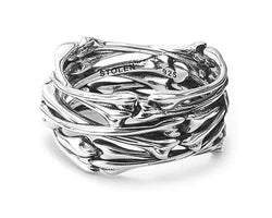 Stolen Girlfriends Club Sterling Silver Skeletal Band. Size L