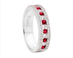 Sterling Silver Red Cz Ring