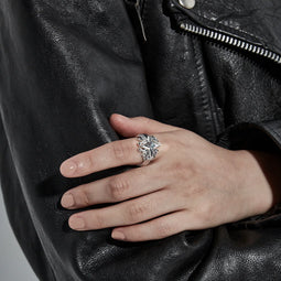 Sterling Silver/Citrine/Peridot/Topaz Cosmic Punk Multi Ring- Size Q