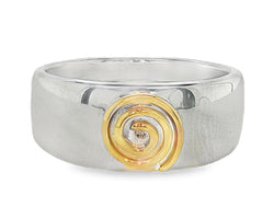 Sterling Silver 9ct Yellow Gold Hikoi (Journey) Ring - WHENUA