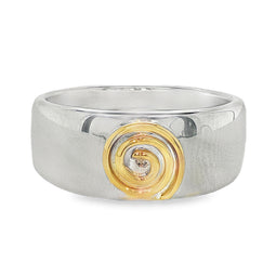 Sterling Silver 9ct Yellow Gold Hikoi (Journey) Ring - WHENUA