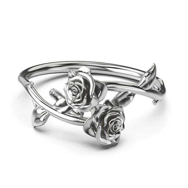 Rose Wrap Ring Sterling Silver - Size N