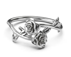 Rose Wrap Ring Sterling Silver - Size N