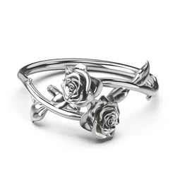 Rose Wrap Ring Sterling Silver - Size N