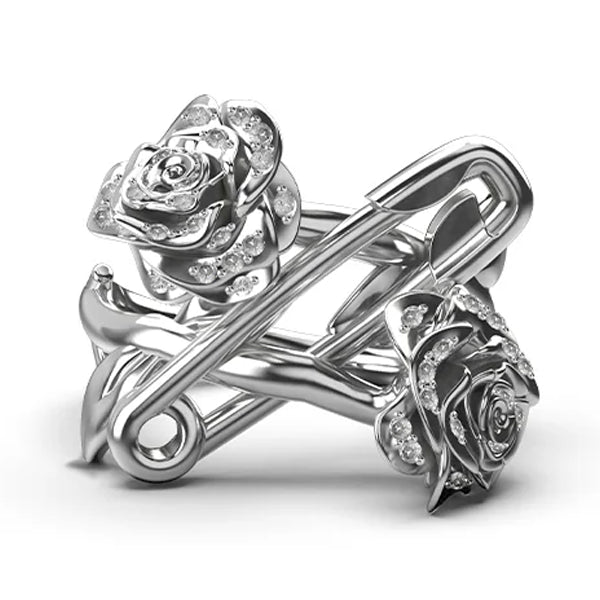 Dusted Rose Pin Ring - Size N