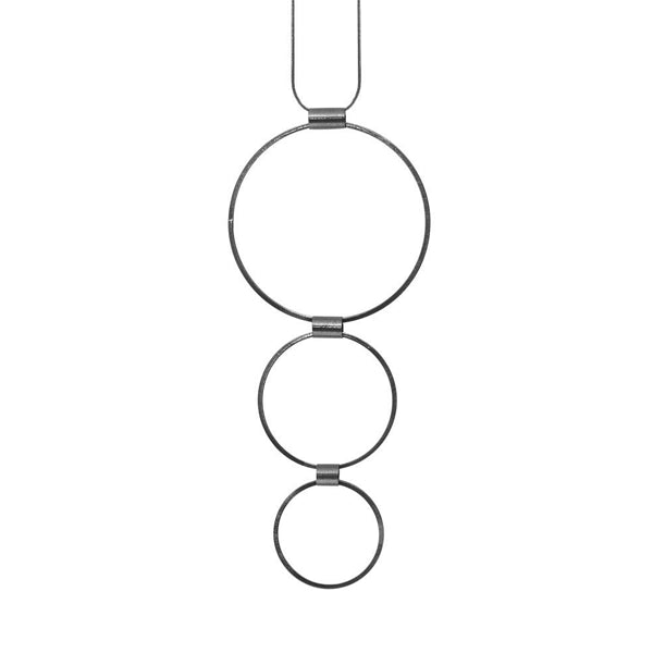 Tamara 3 Circle Hematite Plated Necklace