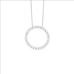Ellani Silver Circle Pendant With Cz