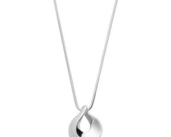 Najo Sterling Silver Open Teardrop Pendant On Snake Chain