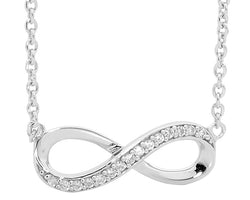 SS w/ WH CZ Infinity Pendant w/ Attached Chain