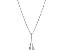 Najo Silver Puff Teardrop Pendant And Chain