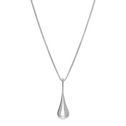 Najo Silver Puff Teardrop Pendant And Chain