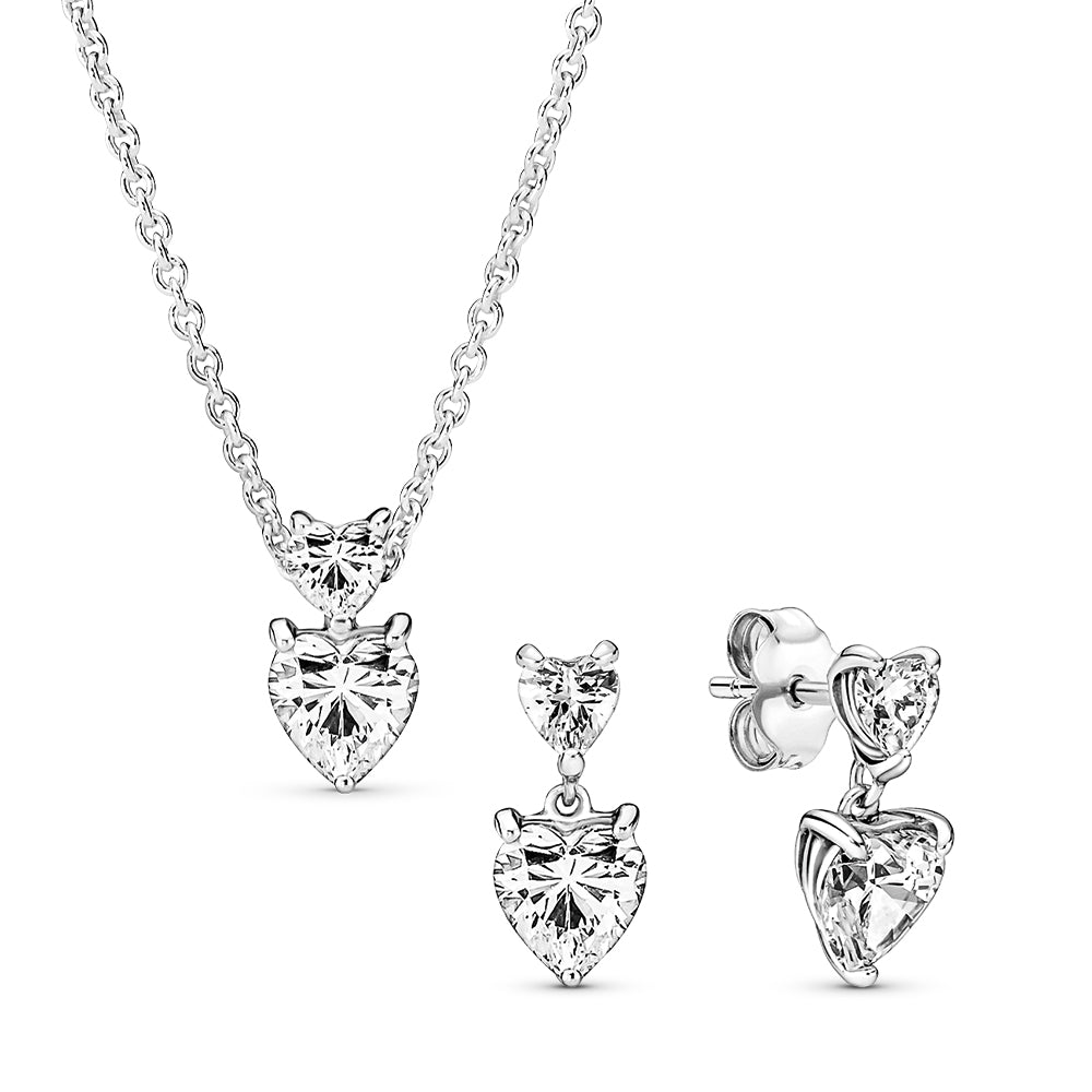 Pandora Timeless Hearts Necklace & Earrings Gift Set