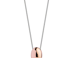 Rose Gold Plated Silver Egg Pendant On Silver Chain