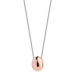 Rose Gold Plated Silver Egg Pendant On Silver Chain
