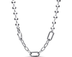 Sterling Silver Bead And Link Necklace