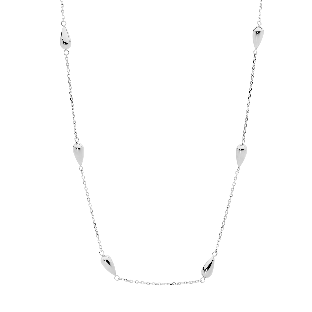 Stainless Steel Necklace 40+5Cm W/ Tear Drops