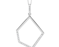 SS WH CZ open abstract drop pendant
